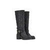 Ferragamo Women's Gancini Quilted Boots In Black In Black