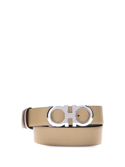 Ferragamo Women Gancini Reversible Belt In Neutral