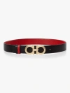Ferragamo Women's Gancini Reversible Belt In Red