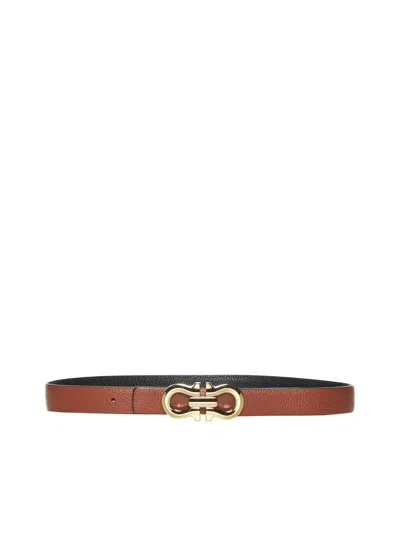 Ferragamo Women Gancini Reversible Leather Belt  In Multi