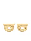 Ferragamo Geometric Stud Earrings Polished Finish In Silver