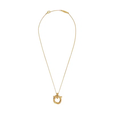 Ferragamo Women Gancini Torchon Necklace In Gold