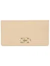 Ferragamo Gancini Wallet With Signature Embellishment In Neutral