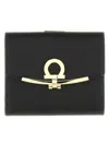 Ferragamo Gancini Wallet Gold-tone Hardware In Black