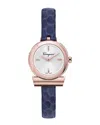 Ferragamo Women's Gancino Ip Rose Gold & Leather Strap Watch