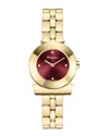 Ferragamo Gancino Bracelet Watch With Red Sunray Dial In Gold