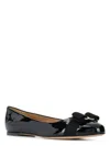 Ferragamo Varina Bow-embellished Patent-leather Ballet Flats