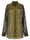 Ferragamo Leopard Devore Button-down Shirt In Brown