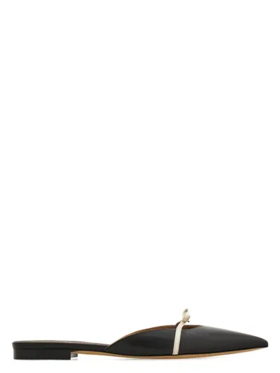 FERRAGAMO WOMEN'S GIULYE FLAT MULE WITH WHITE BOW