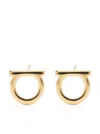 Ferragamo Women Gold-colored Gancini Earrings In Brass Woman In Gold