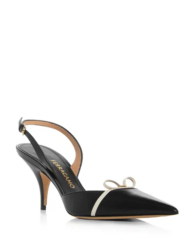 Ferragamo Women's Gylla 70 Slingback Pumps In Black