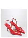 Ferragamo Gylla 70 Slingback In Flame Red In Red