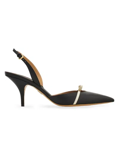 Ferragamo Gylla 70 Slingback Leather Pumps In Black