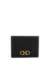 Ferragamo 'gancini' Black Bifold Wallet In Black