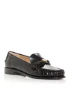 Ferragamo Black Maryan Loafers In Testa Di Moro Croc