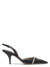 Ferragamo Gylla 70 Leather Slingback Pumps In Black