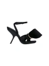 Ferragamo Heel Sandals With Bow Detail And Open Toe In Black