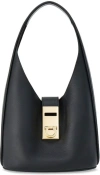 Ferragamo Black Calf Leather Shoulder Bag For Women In Black