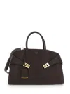Ferragamo Brown Mini Hug Bicolor Bag In Brown