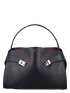 Ferragamo Hug Soft Black Bag In Black