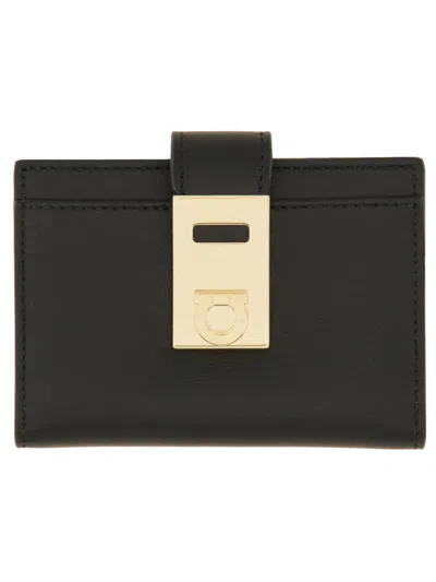 Ferragamo Women's Hug Card Holder In Black