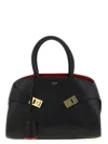 Ferragamo Two-tone Hug Handbag In Black