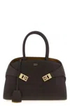 Ferragamo Brown Hug Bicolor Satchel In Brown