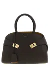 Ferragamo Brown Mini Hug Bicolor Bag In Brown