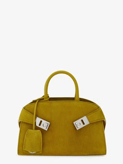 Ferragamo Women Hug Mini Ribbed Suede Shoulder Bag In Multi