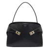 Ferragamo Leather Shoulder Bag Adaptable Strap In Black