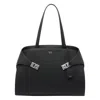 Ferragamo Hug Clasp-detail Calfskin Shoulder Bag In Black