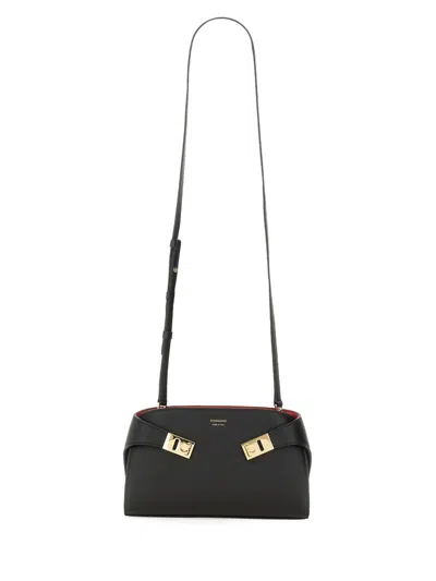 Ferragamo Women Hug Shoulder Bag In Black