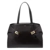 Ferragamo Leather Shoulder Bag Featuring Dual Straps In Brown