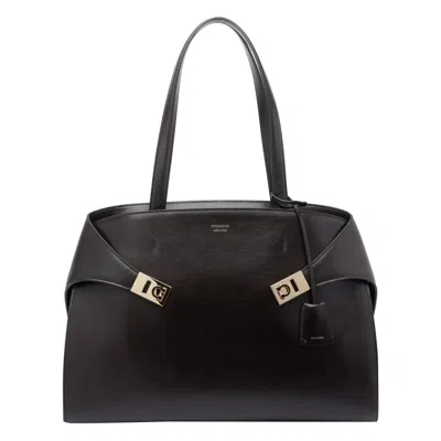 Ferragamo Women Hug Shoulder Bag In Brown