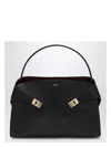 Ferragamo Leather Hug Soft Shoulder Bag In Black
