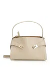 Ferragamo Women "hug" Soft Two-tone Shoulder Bag In Neutral