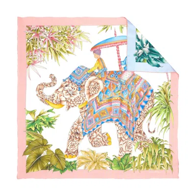 Ferragamo Women India Print Double Face Foulard In Multi