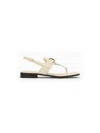 Ferragamo Ivory Gancini Ornament Thong Sandal In Brown