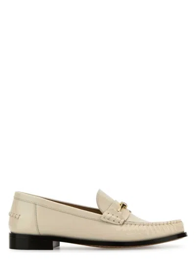 FERRAGAMO WOMEN'S IVORY LEATHER HARRY LOAFERS