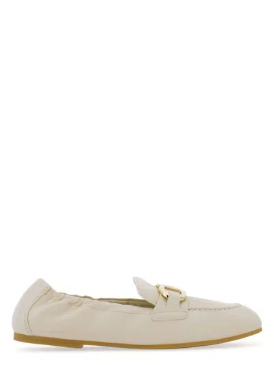 Ferragamo Jodie Casual Flat Loafers Elasticated Trim In White