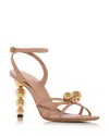 Ferragamo Karina Embellished Leather Sandals In Neutral