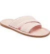 Ferragamo Laurene Logo Cotton Flat Sandals In Pink