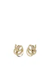 Ferragamo Curved Leaf Design Earrings In Gold