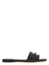 Ferragamo Square Lambskin Sandals Gold-tone Hardware In Black