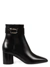 Ferragamo Lamb Leather Ankle Boots With Block Heel In Black