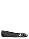 Ferragamo Gancini Ornament Flat Ballerina Shoes In Black