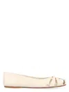 Ferragamo Leather Ballet Flats In Ivory