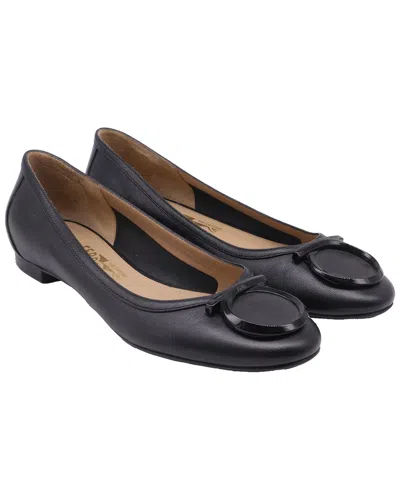 Pre-owned Ferragamo Women's Leather Ena Ballet Flat (authentic Pre-loved)