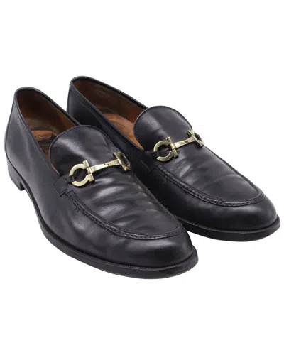 Pre-owned Ferragamo Women's Leather Gancini Loafer (authentic Pre-loved)