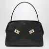 Ferragamo Leather Shoulder Bag Adaptable Strap In Black